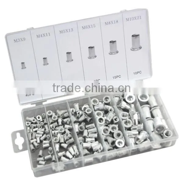 TC BV Certification 300pc Hardware Steel & Aluminum Rivet Nut Kit