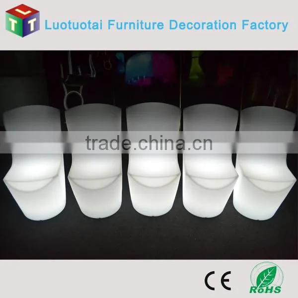 Waterproof PE plastic illuminated led bar chairs stool for wedding and event