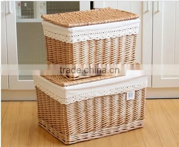 Handmade brown wicker hamper wholesale wicker clothes hamper