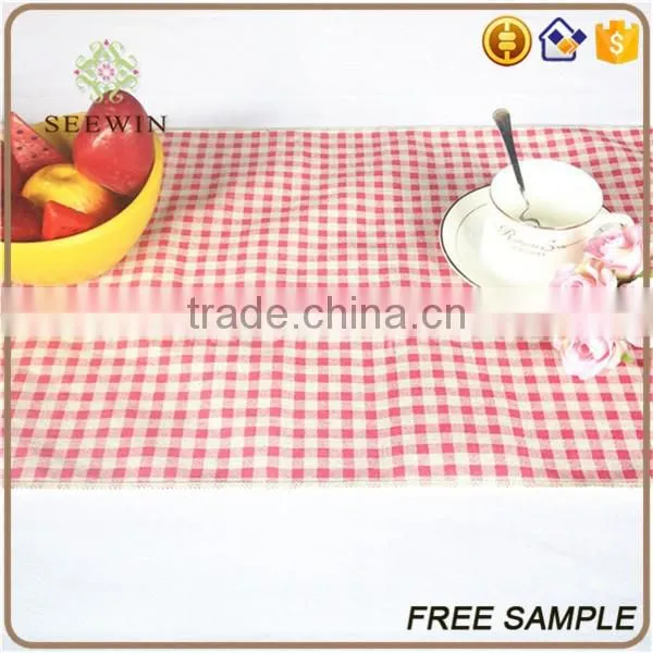 polyester lattice linen coffee table runner