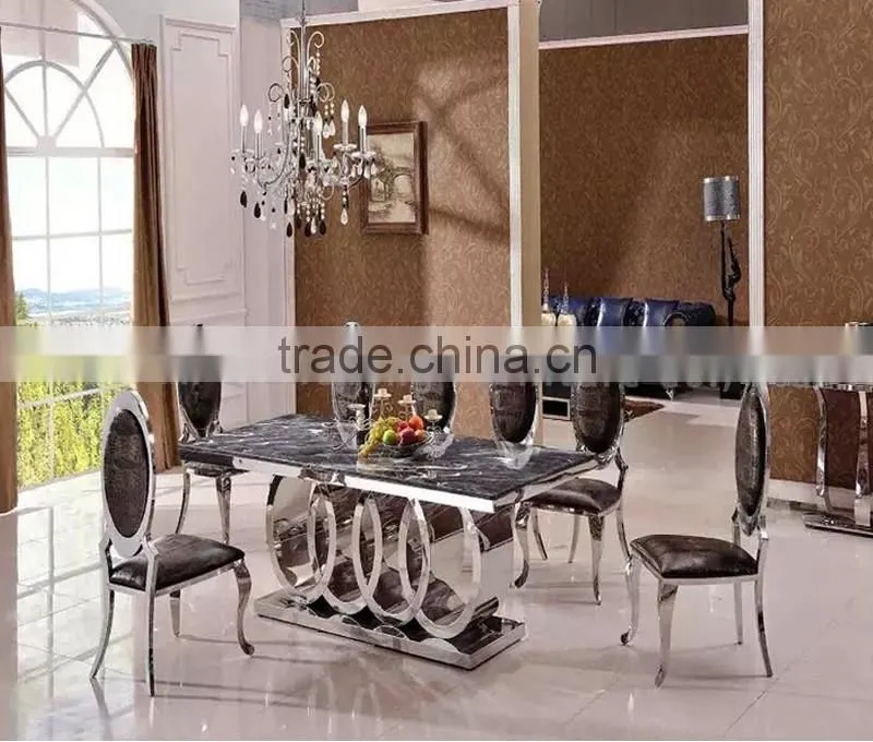 Ring Metal Base Marble Hotel Console Table