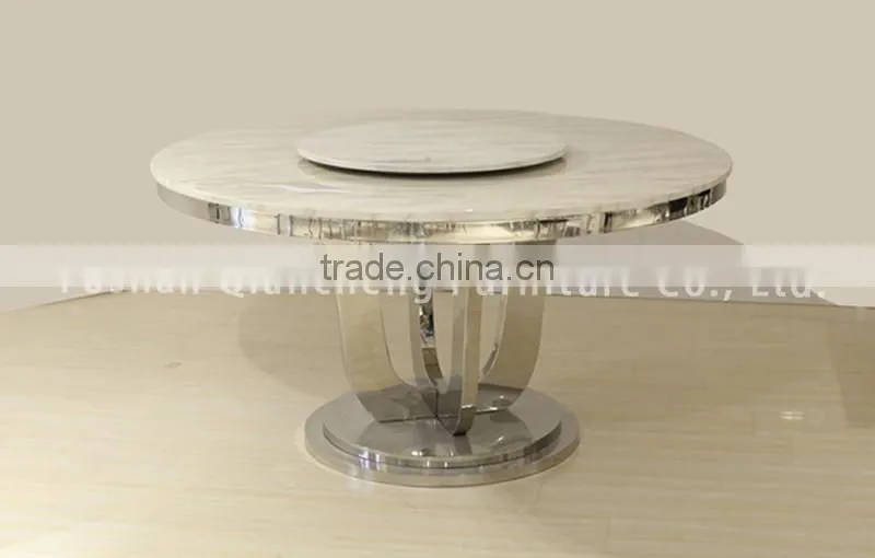 marble round dining table for 6 people with lazy susan hotel furniture