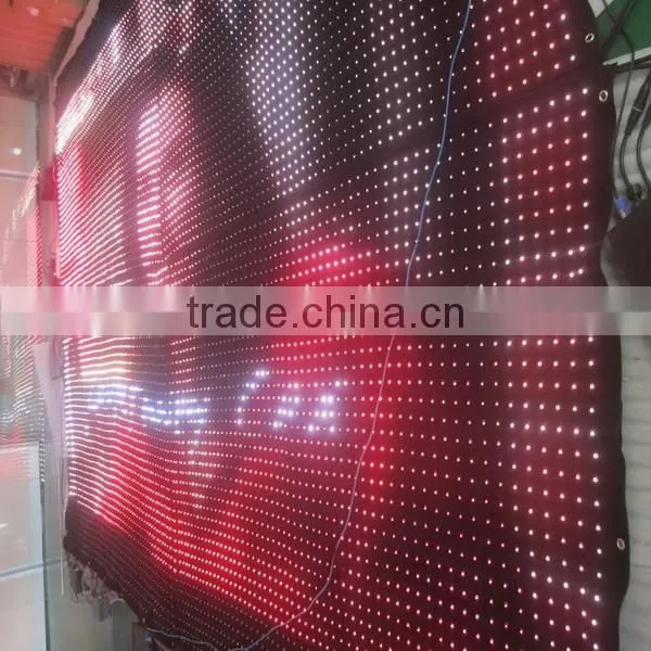new inventions PC control DMX wholesale led lighted fabric curtains for bar/club/ stage decoration