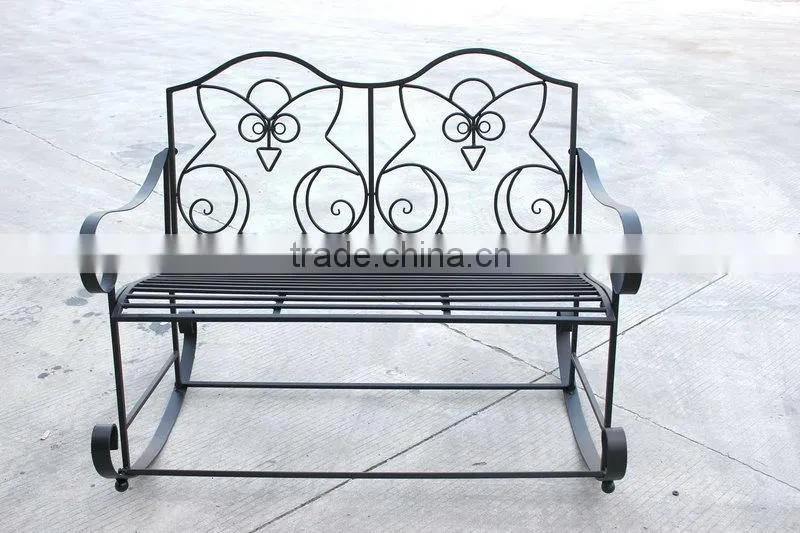Outdoor garden metal swing bench