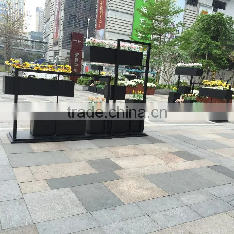 Fiberglass modern square planter