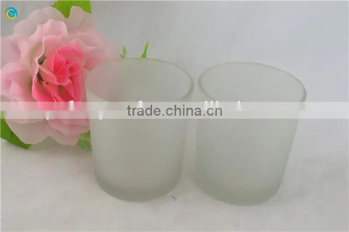 clear frosted glass candle holder