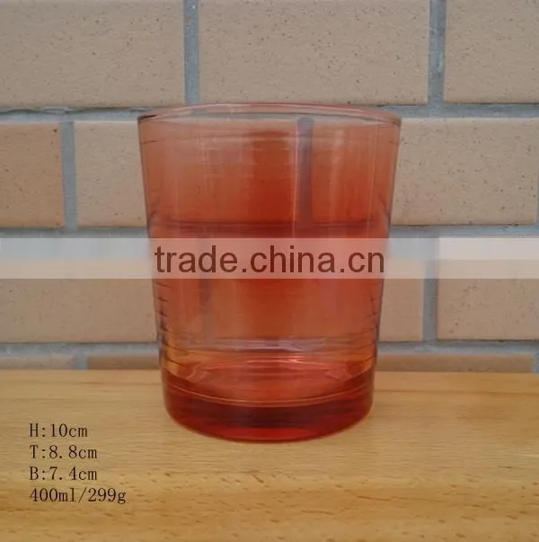 400ml machine pressed glass cup with spray color