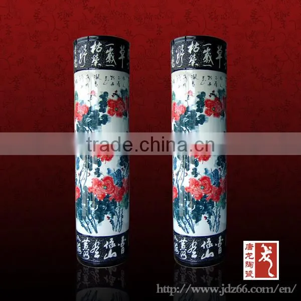 large metal floor vases embossed with Chinese characteristics