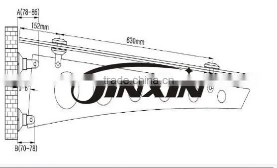 Mordern Samplism Style Glass Canopy Stainless Steel Glass Canopy Fittings
