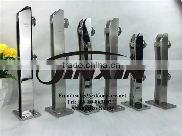 Square Hollow Glass Railing Post In Veranda/Stainless Steel Railing