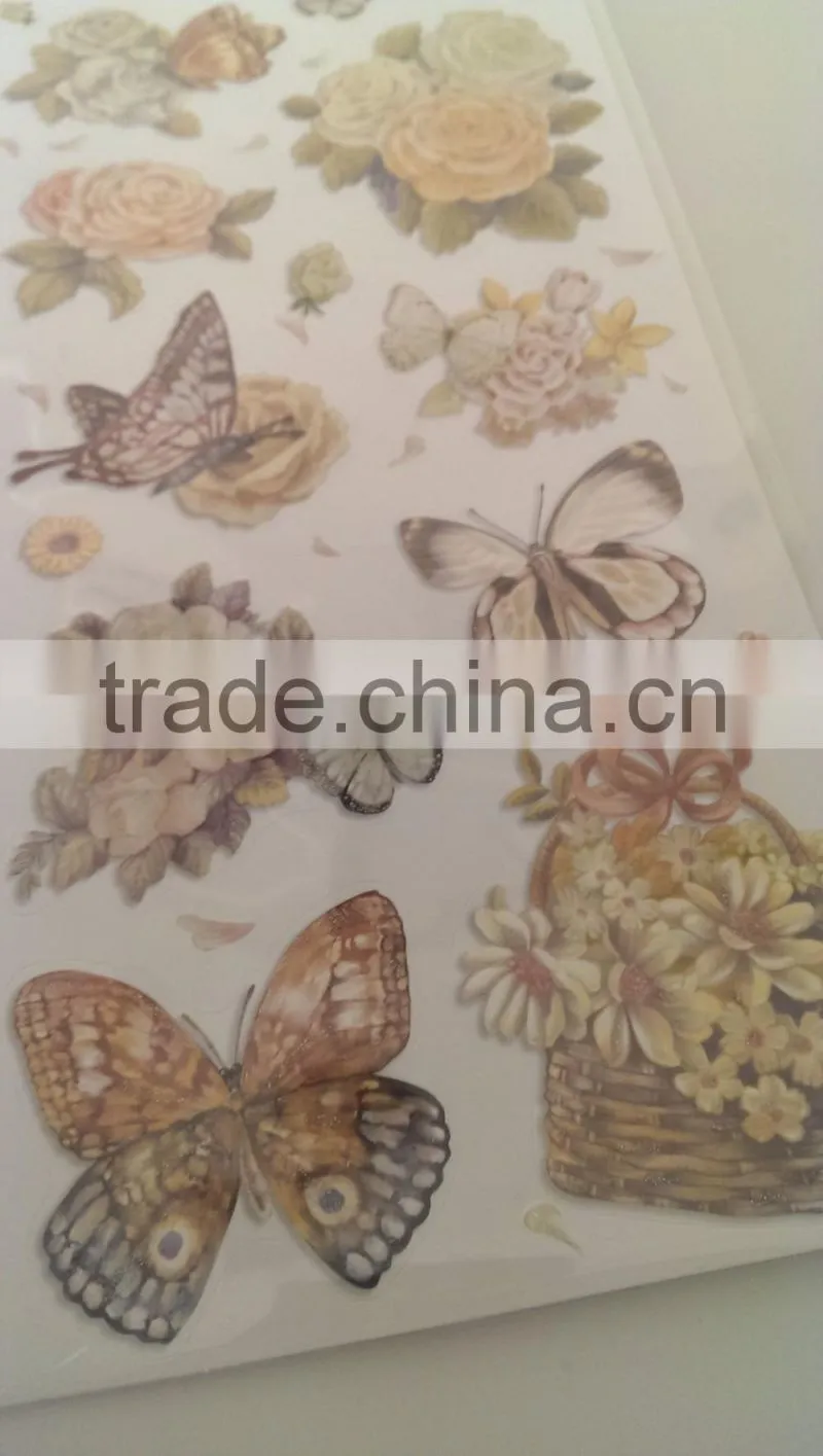 Antique Clock Style Sticker, Hot Sale 3D Decoupage Stickers, Craft Gift Sticker for Decoration