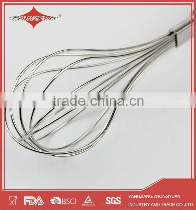 10 inches Stainless steel egg beater with plastic handle
