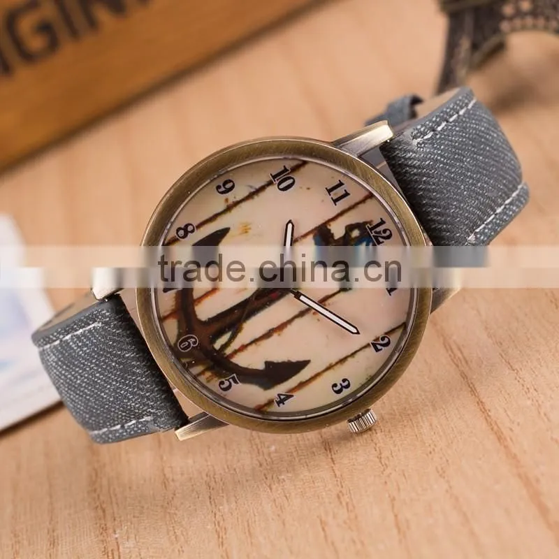 wholesale factory price free sample classical wristwatch leather strap men's watch