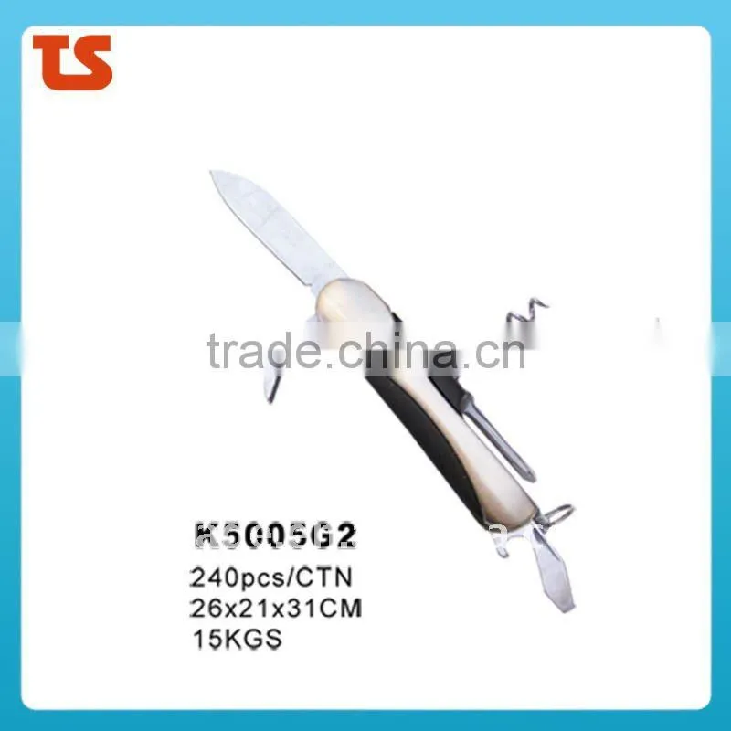 2014 New design multi function novelty pocket knife with LED light(K5005G1