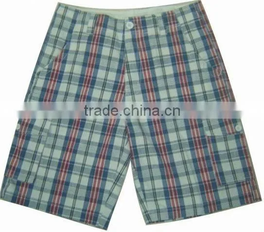 Summer In-Stock Mens Check Bermuda Stocks BU-090A