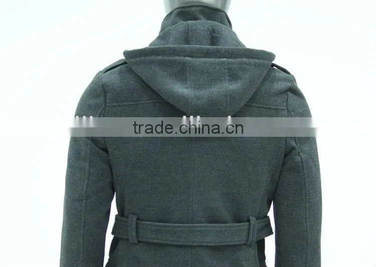 ALIKE men's hooded fake wool foldable windbreaker