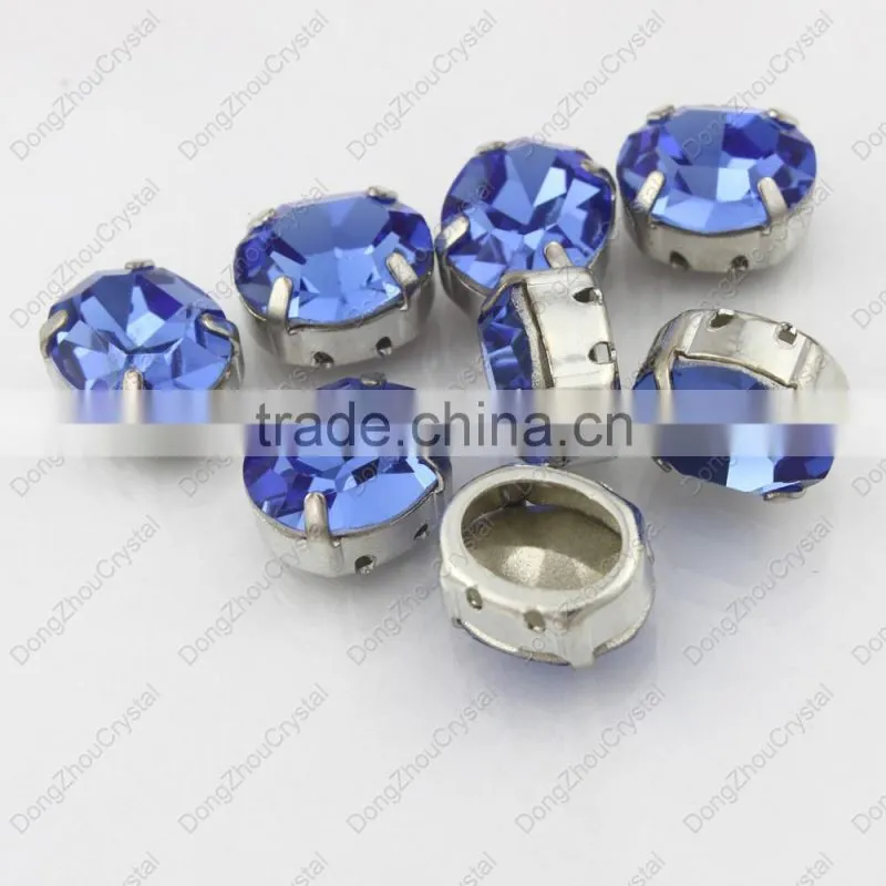 China factory price decorative lead free capri blue oval crystal rhinestone for jewelry accessories