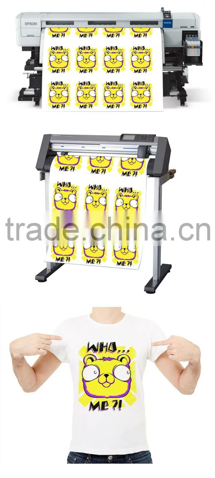 Eco solvent dark paper heat transfers for t-shirts