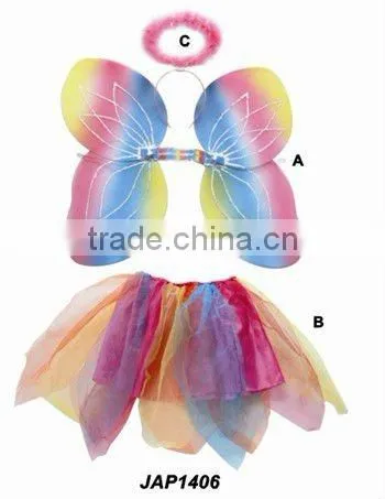 Colourful skirt Fairy Wing Set for children party