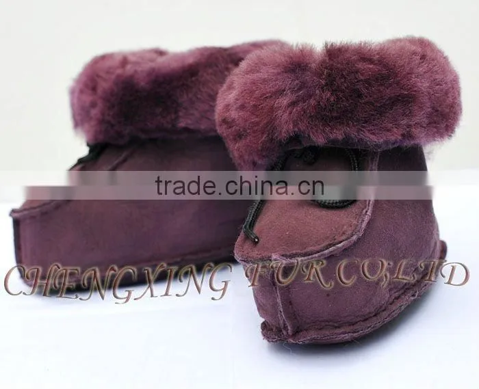 CX-SHOES-05 Genuine Sheared Sheep Skin Funny Baby