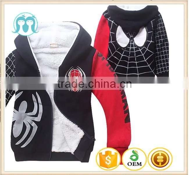 chinese winter coat children boy Spider-Man clothing boy winter jacket children wool coat for baby