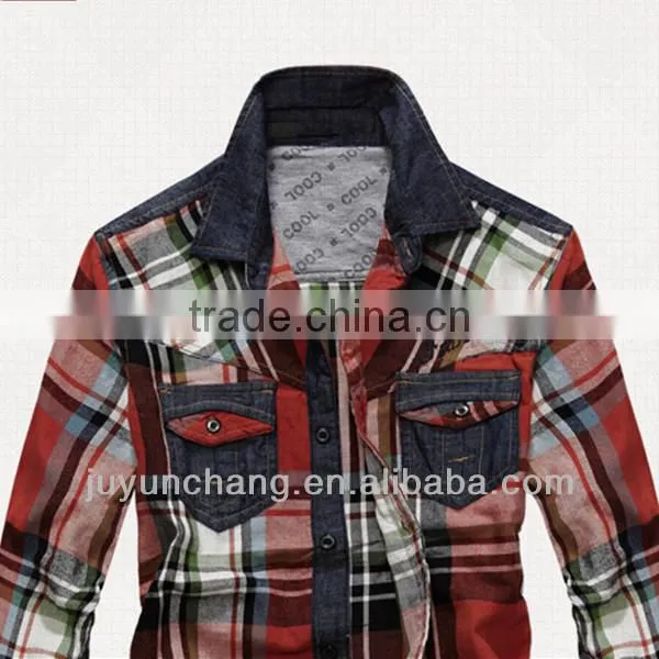 2014Fashion youth leisure men's cotton shirt