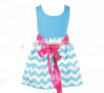 Toddlers Children's Girls Belt Pluz Size Stripe Dress Chevron Dress Newest Matching Wear Hotsale Cotton Summer Peasant Dresses