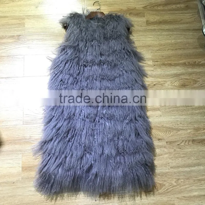 SJ087 2017 New Fashion Model Show Sheep Vest for Women