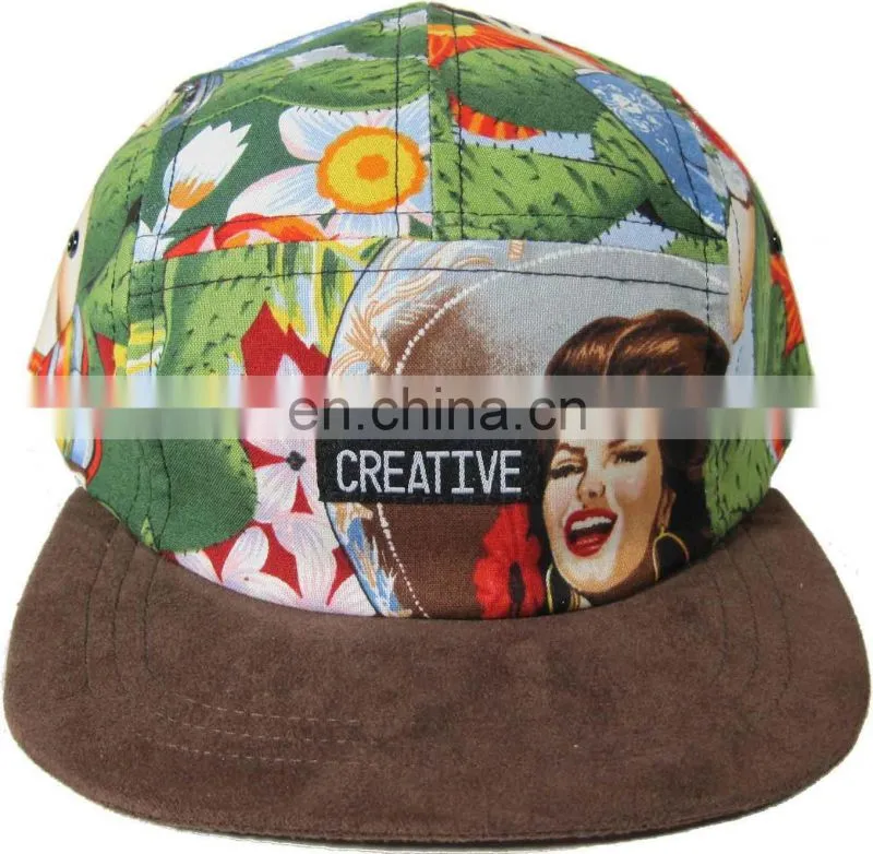 Beauty jewelry blue five panel wool camp snapback hat