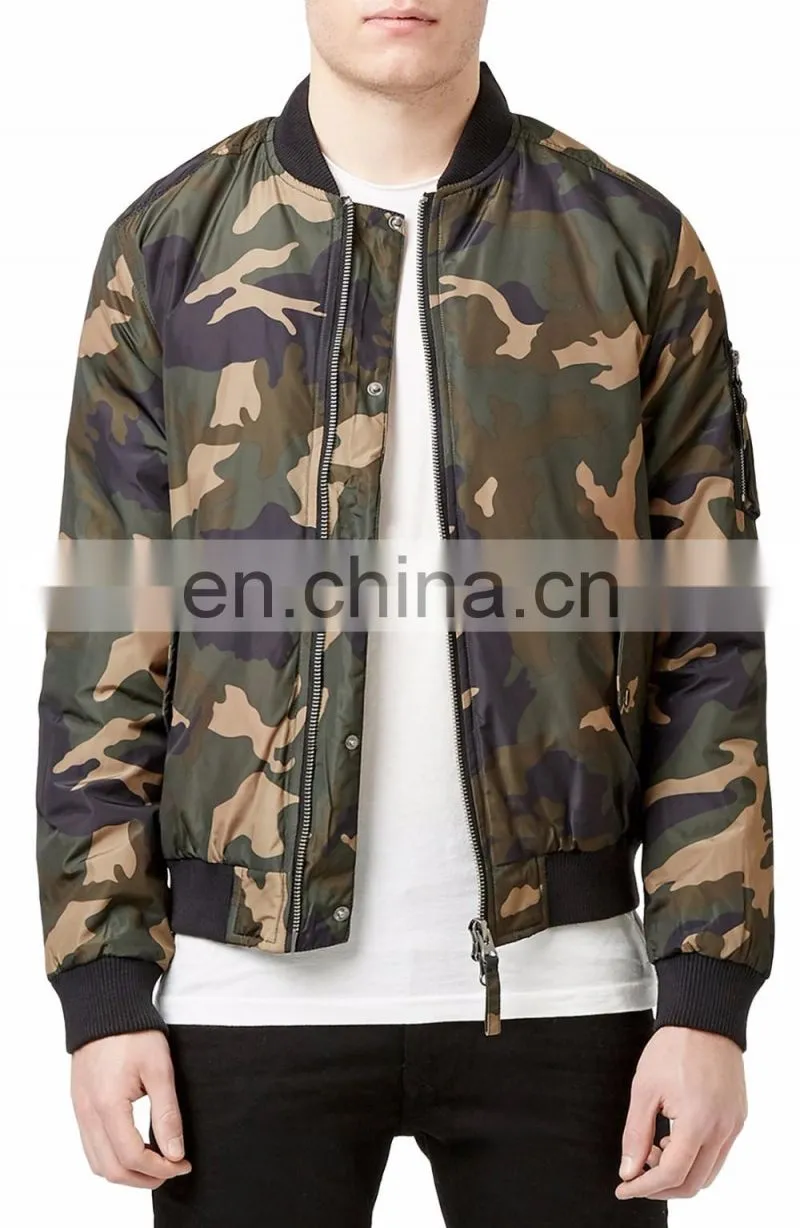 CAMOFLAGE fit CHEAP Bomber jacket, body fit USA winter bomber jacket/OEM service MA1pocket Mens Bomber jacket
