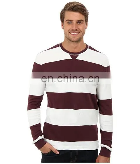 Cotton stripe long sleeve tshirt/2014 High Quality Men Fashion Tshirt/Custom Tshirt Clothing Factory model-sc400