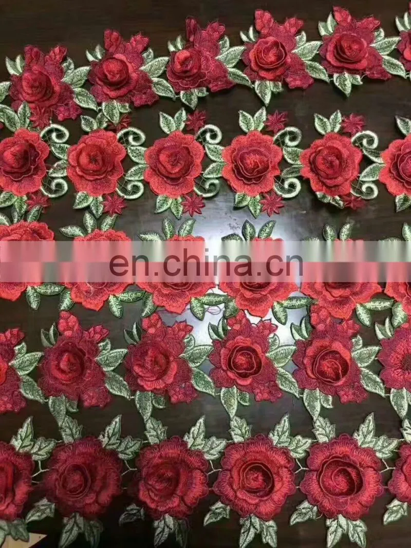 factory manufacture multicolor national style embroidery designs 3D flower lace