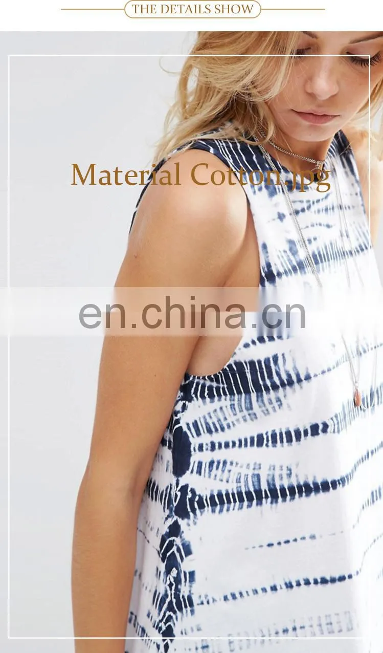 Fashion summer sleeveless curved hem cotton t shirt womens tank top
