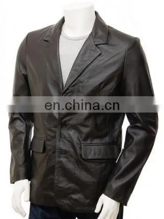 Men Leather Coat, Fashion long leather coat for men keep warm winter coat wholesale 2017