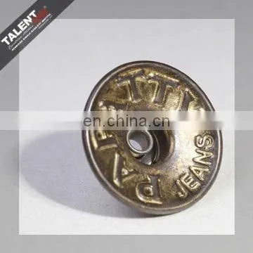 custom private design brand name jeans metal button