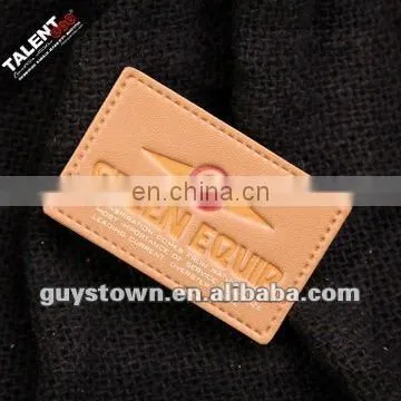 custom PU leather private brand logo patch for jeans label