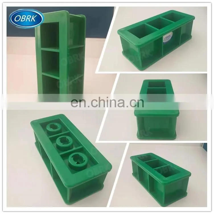 50mm Green Color Three Gang Concrete Test Cube Mould,Cement Mortar Moulds,Plastic Concrete Cube Mold