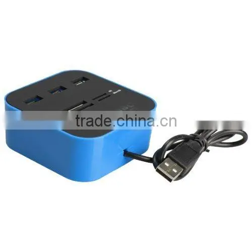 3 port usb hub and card reader combo for computer promotion gift