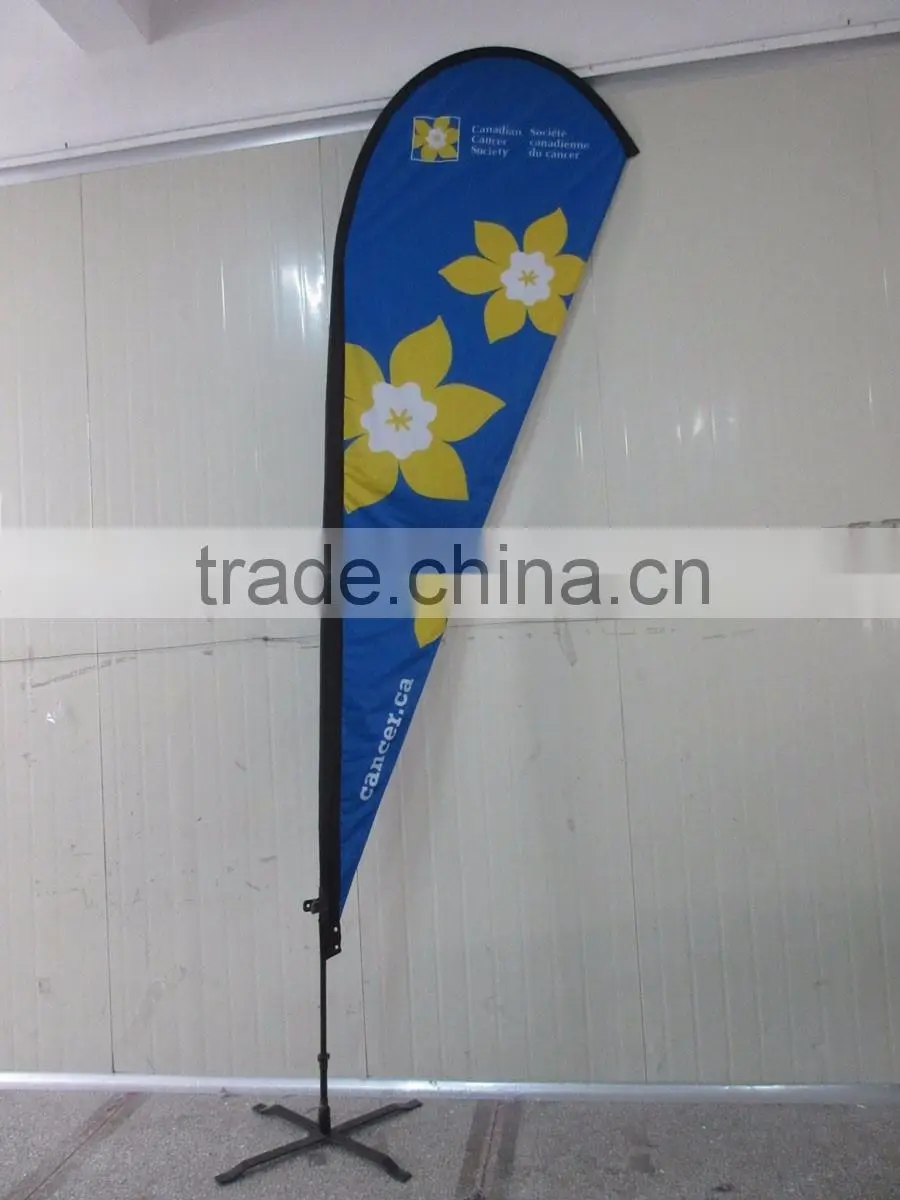 Blue color advertising flying banner in sell