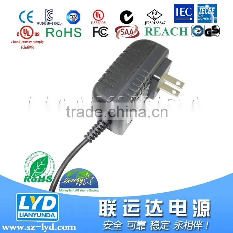 UL listed 12v power adapter 12v 1a for LED Strip with UL FCC CE GS PSE approval