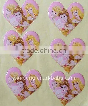 2015 popular custom epoxy sticker for sale, high quality clear sticker