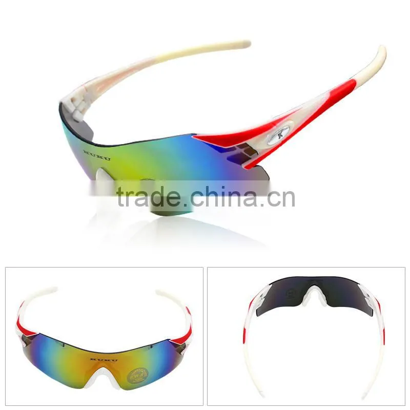 2015 Professional design rimless full shide fake revo coating mountain bike cycling sunglasses