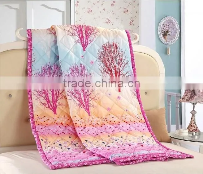 pvc bag packaged trees print 100% microfibre air condition quilt and blanket