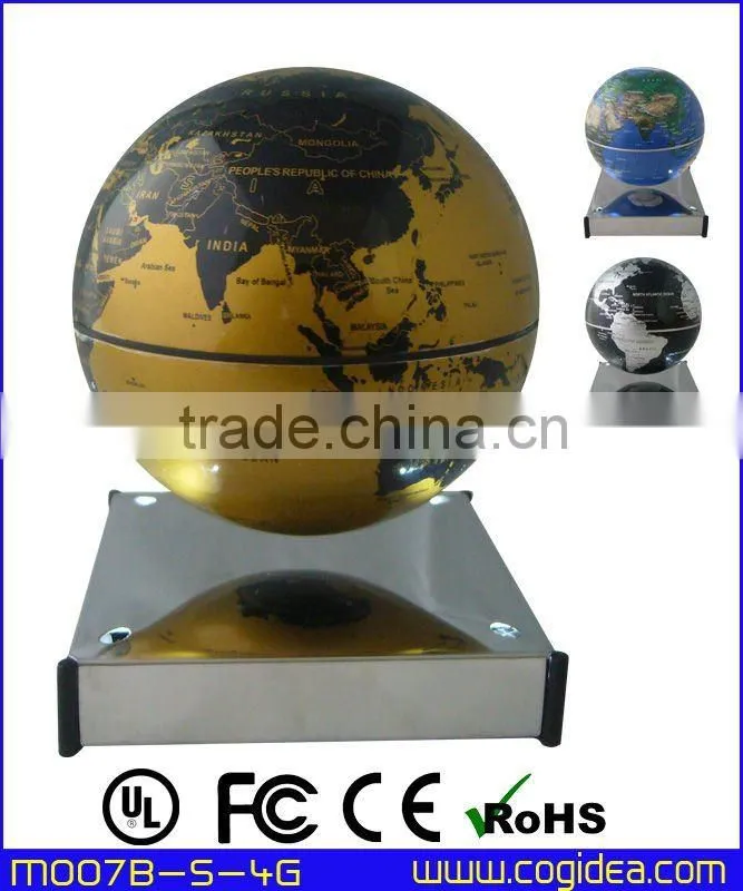 high quality magnetic floating globe levitating 4" 6" globe rotating globe for gift&indoor