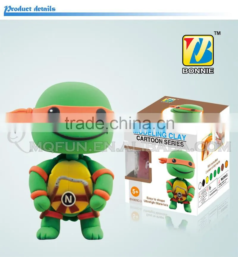 Mini Qute Bonnie kawaii Anime Ninja Turtle Michelangelo DIY cartoon building blocks plasticine clay educational toy NO.BN9990-3