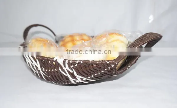 woven bread tray with handles