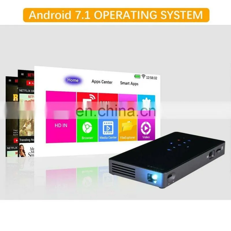 New HD Pico Projector P8 Android Smart Portable mini Projector Home Office Wireless WIFI Projection