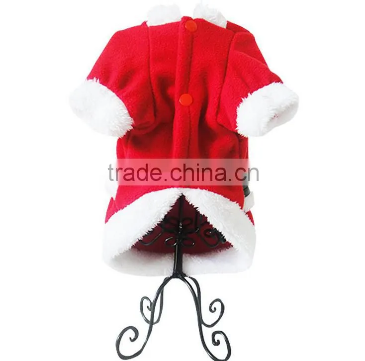 Red christmas clothes with hat for pet dog wear dog clothes