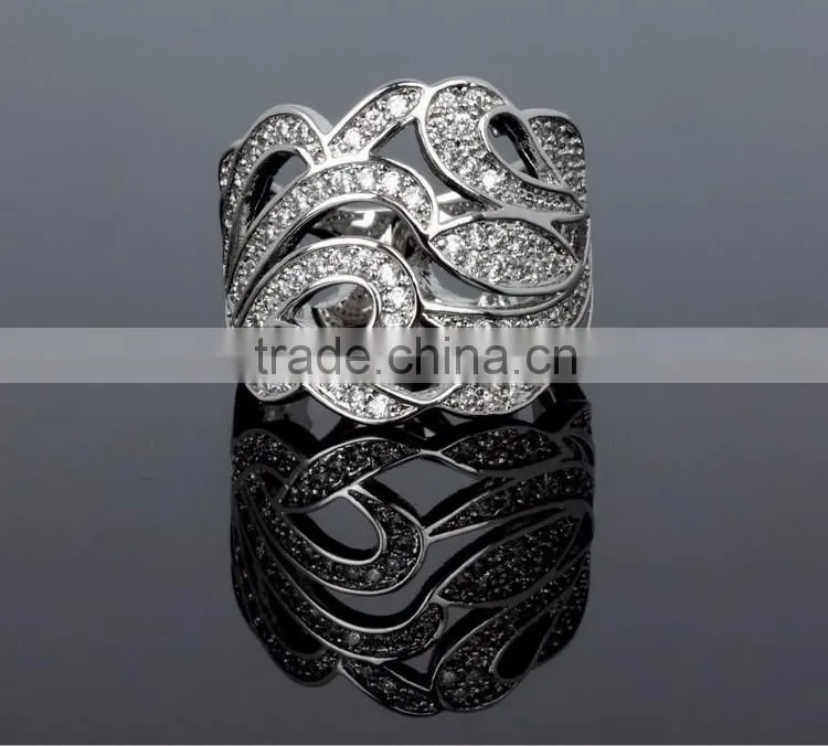 Latest Design Party Dress Cubic Zirconia Chunky Big Size Women Gold Wedding Ring