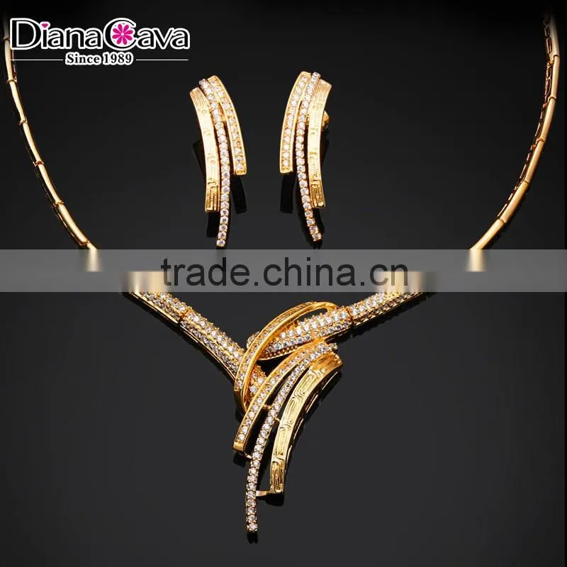 New Wholesale African Style Tassel Wedding Cubic Zirconia Costume Jewelry Set